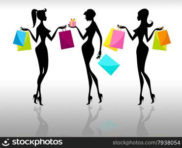 Shopping Shopper Showing Retail Sales And Females