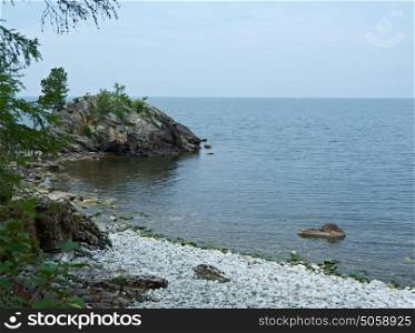 Shore along Lake Baikal in the Russian