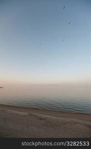 Shoreline of Lake Winnipeg in Gimli, Manitoba, Canada