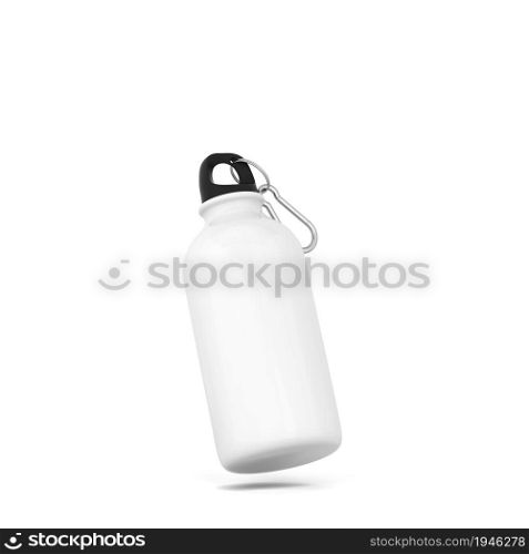 Short sport bottle. 3d illustration isolated on white background