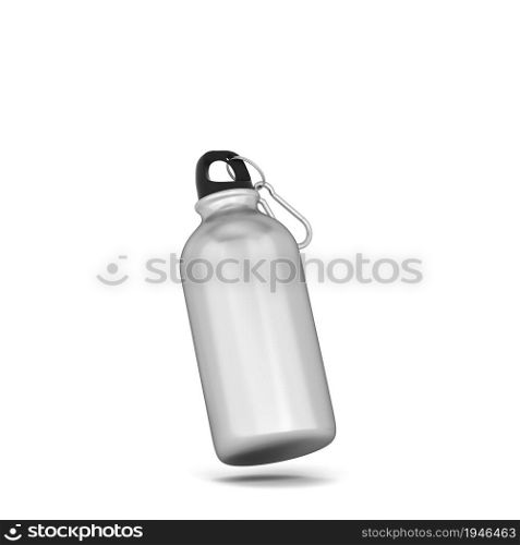 Short sport bottle. 3d illustration isolated on white background