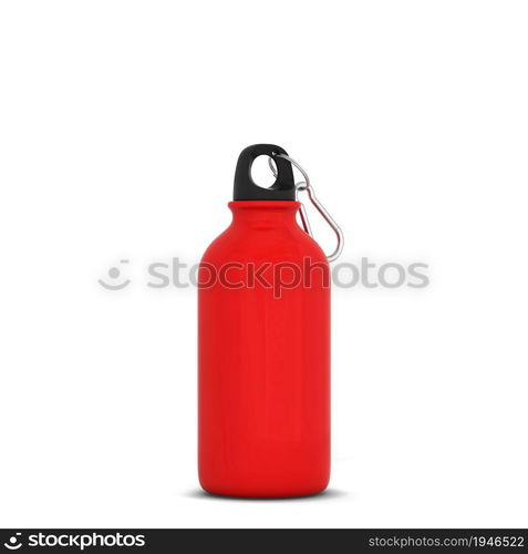 Short sport bottle. 3d illustration isolated on white background