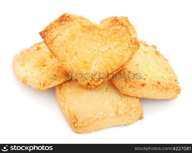 Shortbread cookies isolated on white background. Shortbread cookies