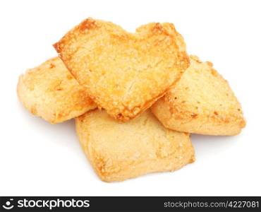 Shortbread cookies isolated on white background. Shortbread cookies