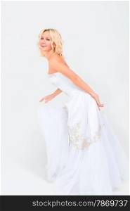 shot of a beautiful girl in the studio in the form of the bride