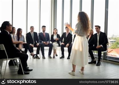 Shot of a group of businesspeople having a discussion in an office