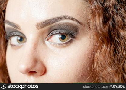 shot of part of woman&acute;s face - two eyes with long eyelashes. Sexy looking eye look
