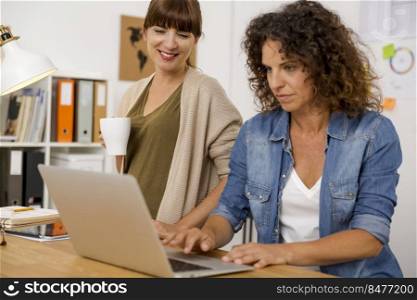 Shot of two businesswoman working together in an office