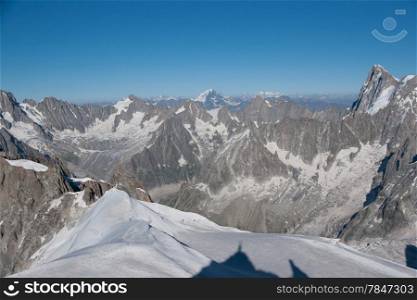 Show landscape in high mountain for tourist attraction in chamonix
