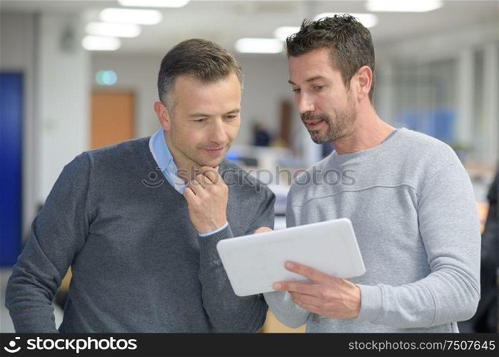 showing the ideas to the colleague