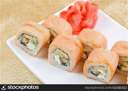 shrimp and eel sushi roll