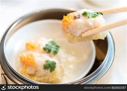 Shrimp Ball with fish maw Chinese dim sum groumet cuisine