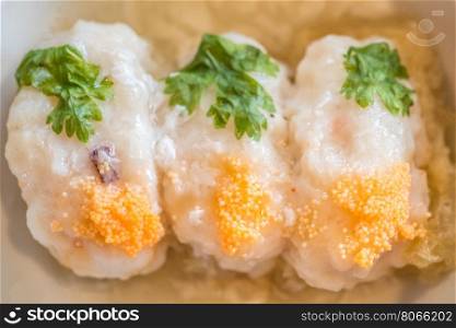 Shrimp Ball with fish maw Chinese dim sum groumet cuisine