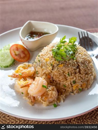 Shrimp fried rice - thai style Food