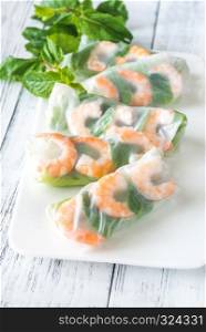 Shrimp rice paper rolls