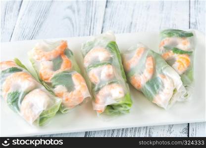 Shrimp rice paper rolls