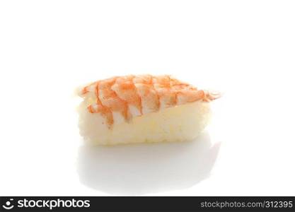 Shrimp sushi isolated on white background