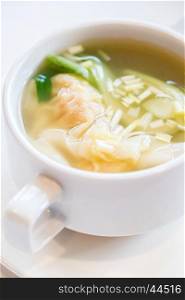Shrimps Wonton dumpling Soup, groumet chinese cuisine