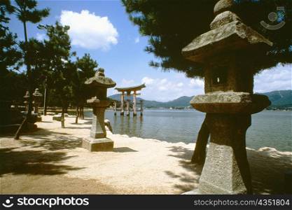 Shrine in a river, Itsukushima Shrine, Miyajima, Japan