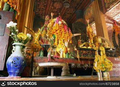 Shrine in buddhist wat, Vientiane, Laos