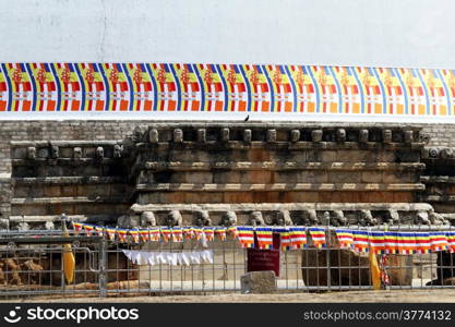 Shrine near Ruwanwelisaya Chedi stupa in Anuradhapura, Sri Lanka