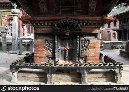 Shrine near temple Changu Narayan in Bhaktapur, Nepal