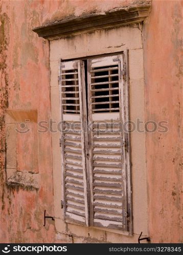 Shutters on exterior window in Dubrovnik