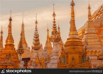 Shwedagon pagoda in yangon, Myanmar.