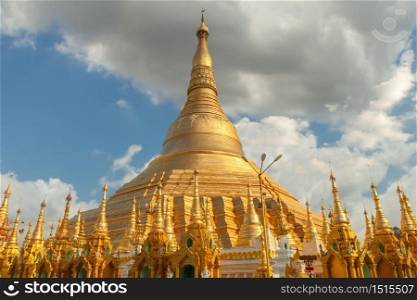 Shwedagon Paya is the most sacred golden buddhist pagoda in Yangon, Myanmar