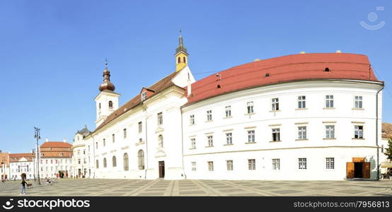 sibiu city romania big square landmark architecture editorial 08.18.2014