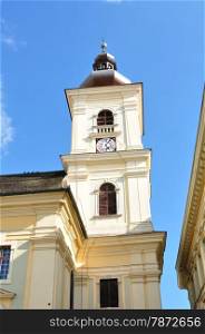 Sibiu city Romania Catholic Church tower architecture