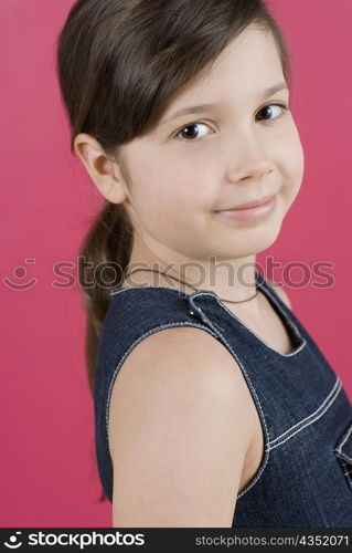 Side profile of a girl smiling