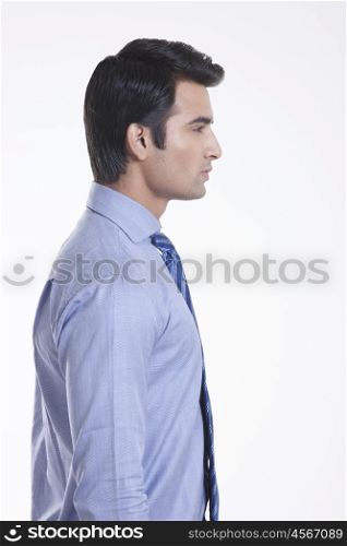 Side profile of a male executive