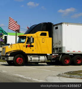 Side profile of a semi-truck, Miami, Florida, USA