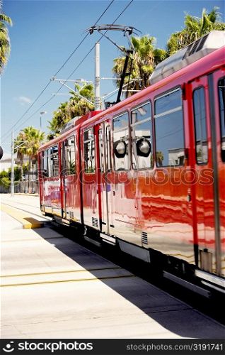 Side profile of a trolley, San Diego, California, USA