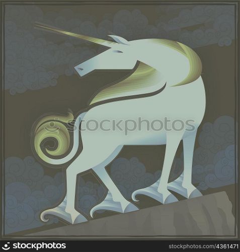 Side profile of a unicorn