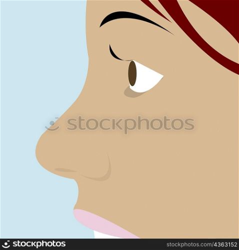 Side profile of a young woman&acute;s face
