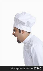 Side profile of chef angry