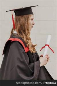 side view graduated girl