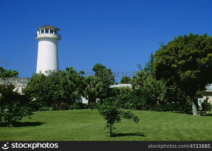 Side view of a lighthouse at Lucayan Beach Resort, Freeport, Grand Bahamas, Bahamas
