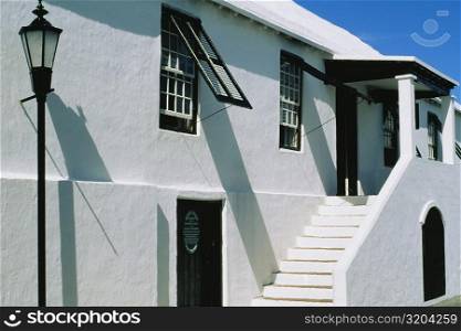 Side view of a white building, St. Georges, Bermuda
