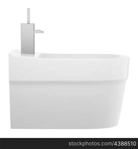 side view of ceramic bidet isolated on white background