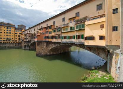 Side view of Ponte Vecchio in Florence, Italy