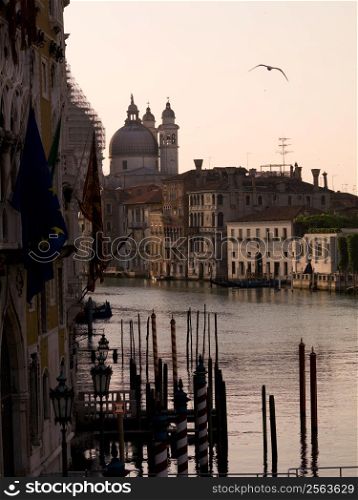 Side view of San Giorgio Maggiore church from Grand Canal in Venice, Italy