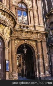 Side view of Teatro Massimo Bellini, Catania, Sicily, Italy