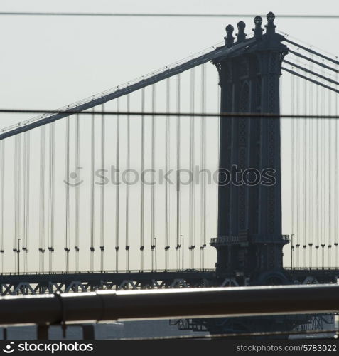 Side view of the Manhattan Bridge, Lower Manhattan, New York City, New York State, USA