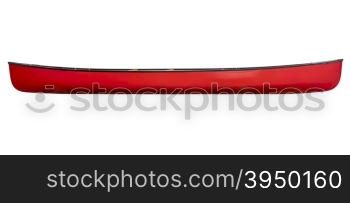 side view of the red tandem canoe isolated on white with a clipping path