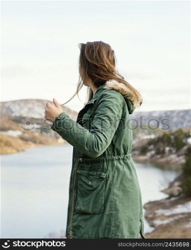 side view young woman nature 4