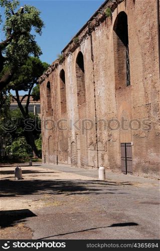 Side wall of ancient building, Rome
