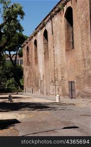 Side wall of ancient building, Rome